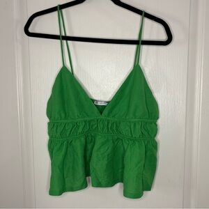 Zara Vibrant Green Camisole Top